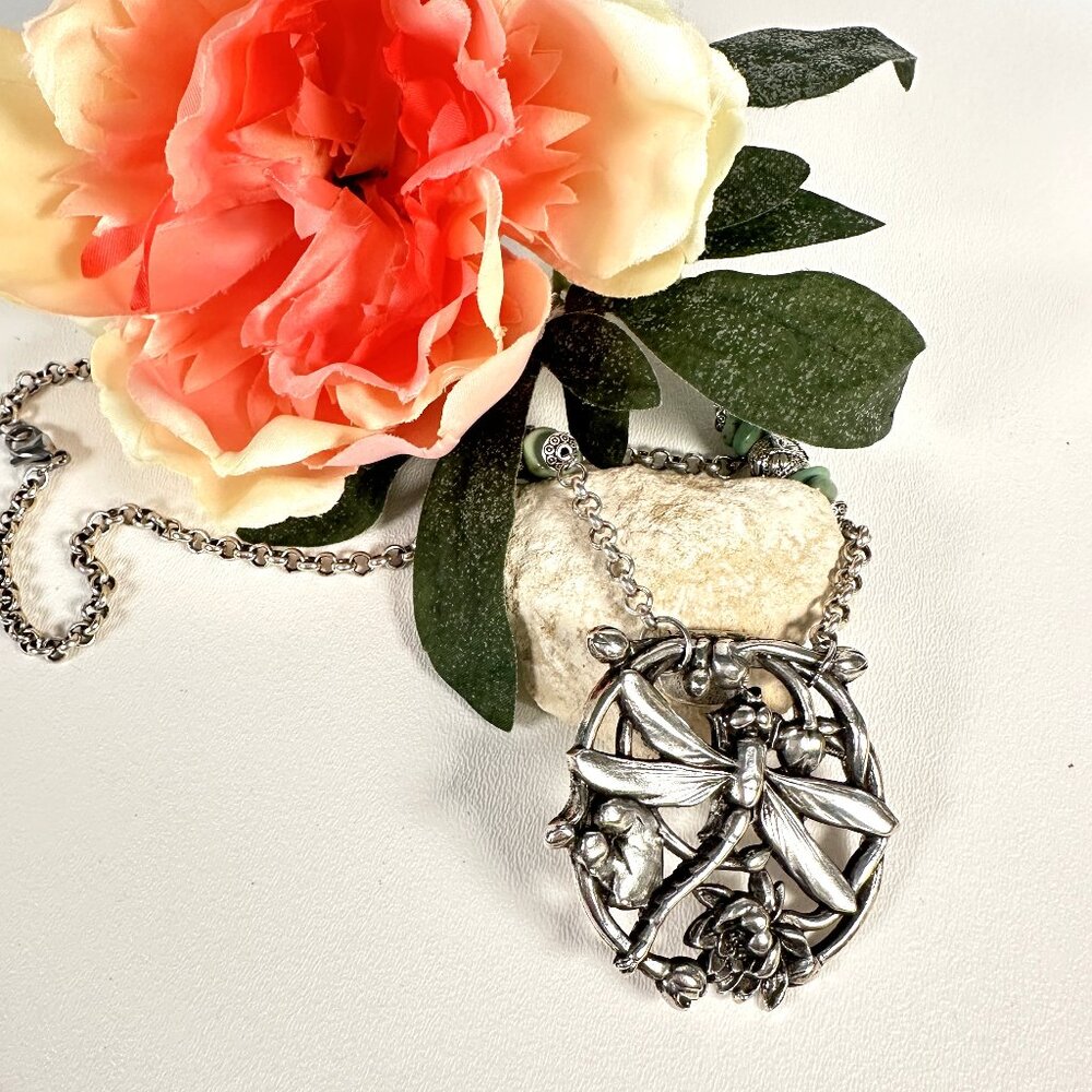 Dragonfly Necklace, Buckle Necklace